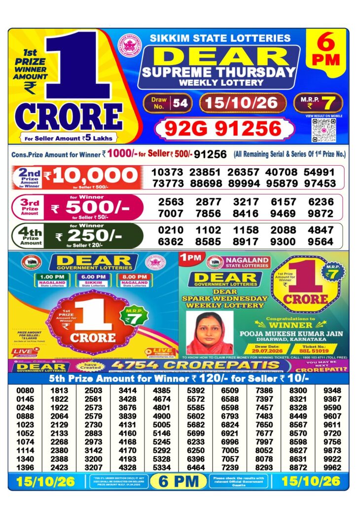 6 PM Lottery Sambad PDF first-page preview