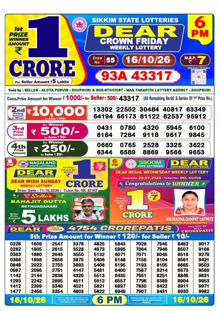 6 PM Lottery Sambad PDF first-page preview