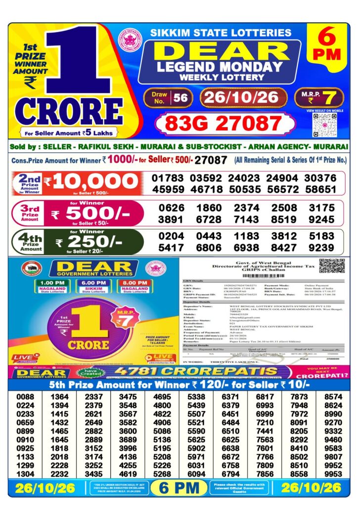 6 PM Lottery Sambad PDF first-page preview