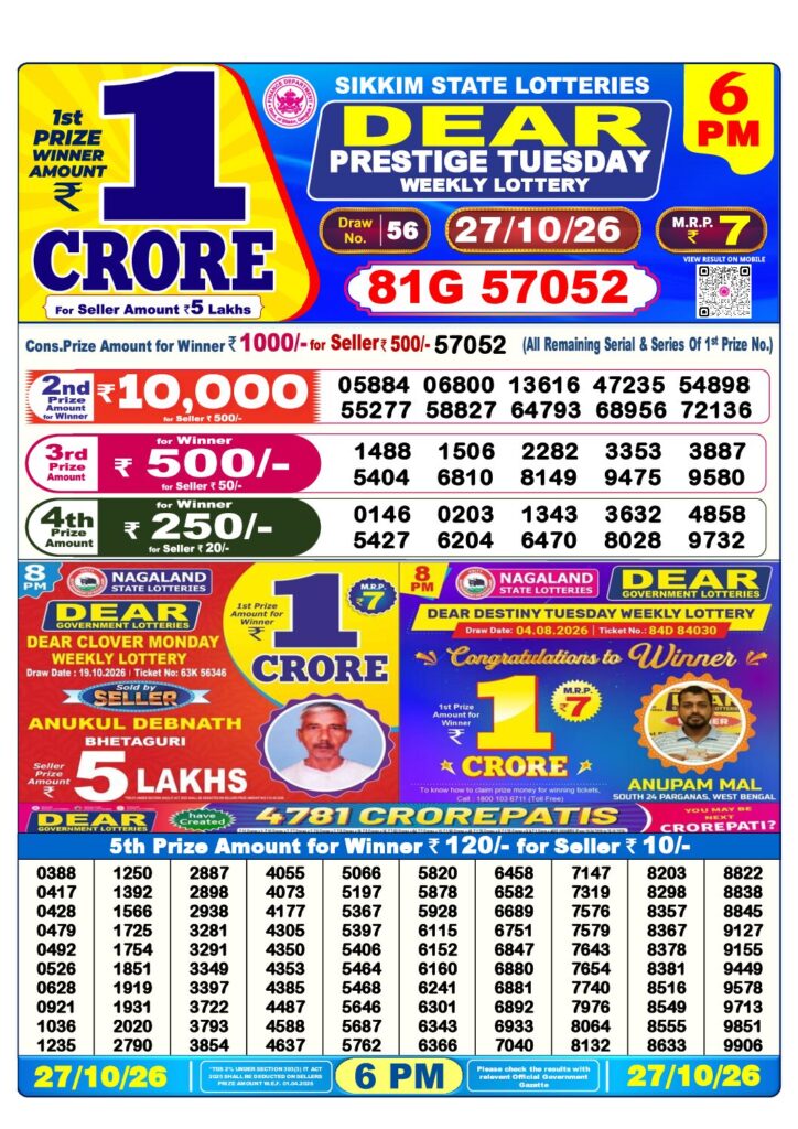 6 PM Lottery Sambad PDF first-page preview